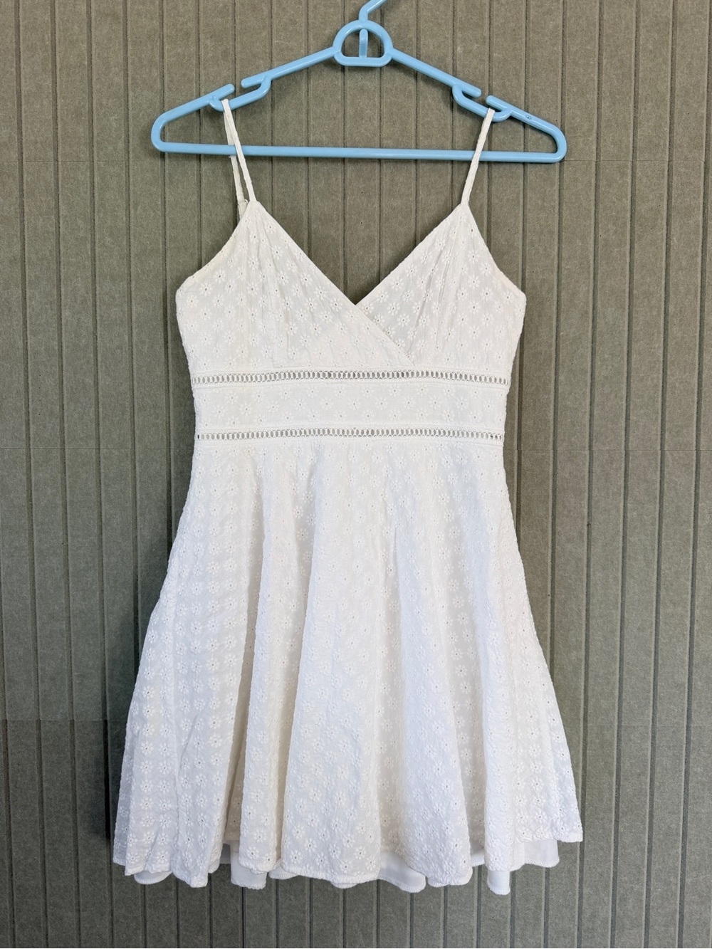 Trixxi White Eyelet Spaghetti Strap Mini Dress